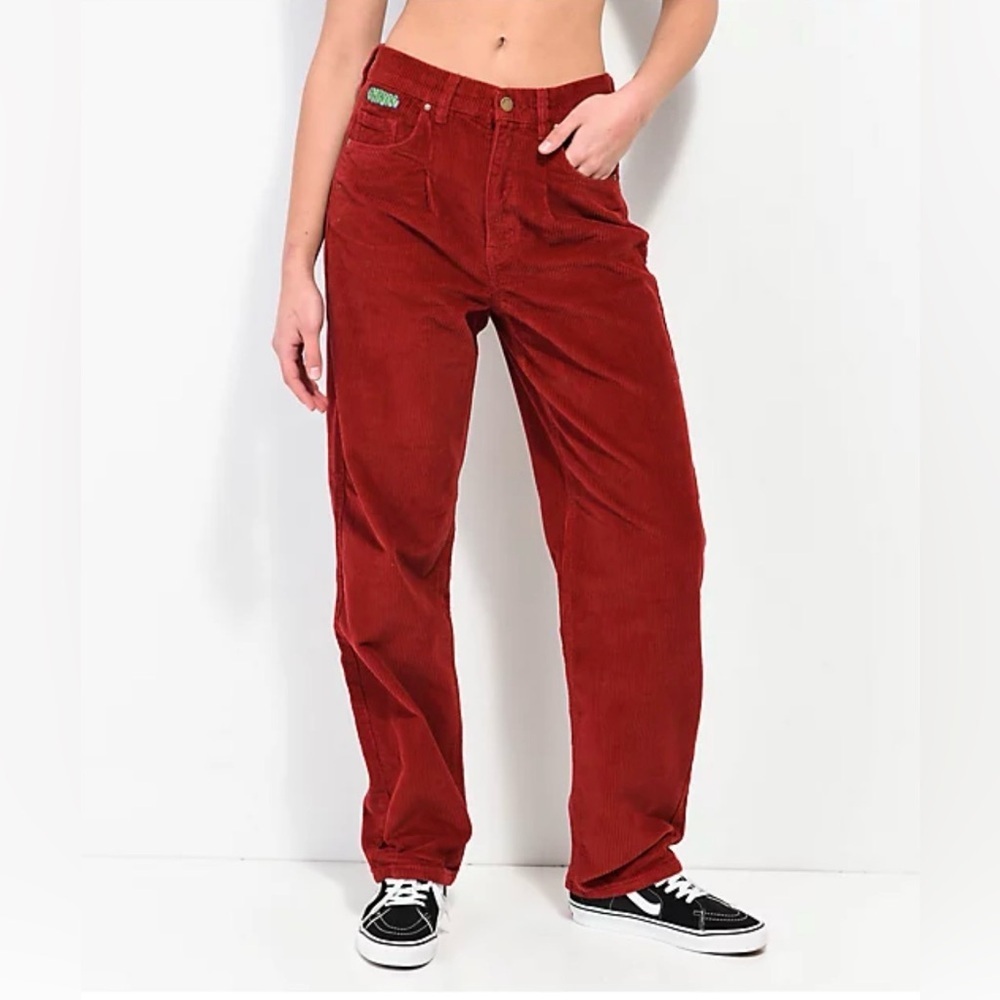 Empyre Tori skate pants pleated corduroy Wine color size Small